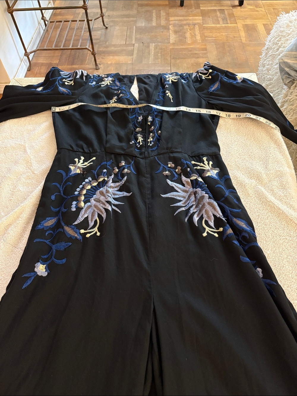Free People Gypsy Rose 70’s inspired Wide Leg Jumpsuit. Size 8 - Picture 9 of 16